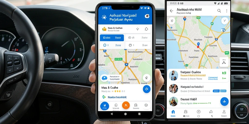 Antarmuka pengguna aplikasi Navigasi Mobil 3178 yang interaktif