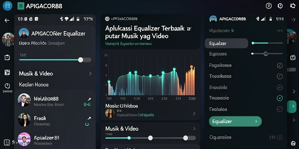 Tampilan antarmuka aplikasi Equalizer APIGACOR88 yang menarik dan fungsional.