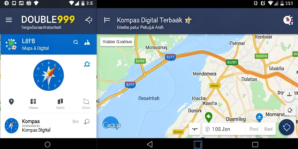 Tampilan antarmuka aplikasi Kompas Digital yang intuitif.
