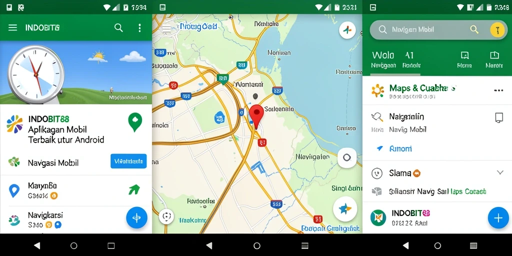 Antarmuka aplikasi INDOBIT88 dalam navigasi mobil yang menarik.
