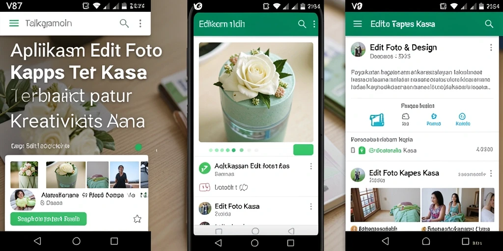 Antarmuka V87 yang menarik dengan fungsi Edit Foto Kertas Kaca.
